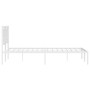 Estructura de cama de metal con cabecero blanca 140x190 cm de vidaXL, Camas y somieres - Ref: Foro24-374290, Precio: 103,83 €...