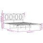 Estructura de cama de metal con cabecero blanca 140x190 cm de vidaXL, Camas y somieres - Ref: Foro24-374290, Precio: 103,83 €...