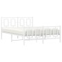 Estructura cama metal cabecero y estribo blanco 140x190 cm de vidaXL, Camas y somieres - Ref: Foro24-374308, Precio: 122,56 €...