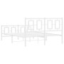Estructura cama metal cabecero y estribo blanco 140x190 cm de vidaXL, Camas y somieres - Ref: Foro24-374308, Precio: 122,56 €...