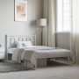 Estructura de cama de metal con cabecero blanco 107x203 cm de vidaXL, Camas y somieres - Ref: Foro24-374286, Precio: 76,70 €,...