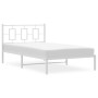 Estructura de cama de metal con cabecero blanco 107x203 cm de vidaXL, Camas y somieres - Ref: Foro24-374286, Precio: 76,70 €,...