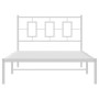 Estructura de cama de metal con cabecero blanco 107x203 cm de vidaXL, Camas y somieres - Ref: Foro24-374286, Precio: 76,70 €,...