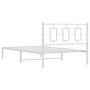 Estructura de cama de metal con cabecero blanco 107x203 cm de vidaXL, Camas y somieres - Ref: Foro24-374286, Precio: 76,70 €,...