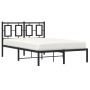 Estructura de cama con cabecero metal negro 120x190 cm de vidaXL, Camas y somieres - Ref: Foro24-374238, Precio: 104,62 €, De...