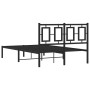 Estructura de cama con cabecero metal negro 120x190 cm de vidaXL, Camas y somieres - Ref: Foro24-374238, Precio: 104,62 €, De...
