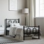 Estructura de cama con cabecero y estribo metal negro 80x200 cm de vidaXL, Camas y somieres - Ref: Foro24-374250, Precio: 87,...