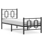 Estructura de cama con cabecero y estribo metal negro 80x200 cm de vidaXL, Camas y somieres - Ref: Foro24-374250, Precio: 87,...