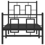 Estructura de cama con cabecero y estribo metal negro 80x200 cm de vidaXL, Camas y somieres - Ref: Foro24-374250, Precio: 87,...
