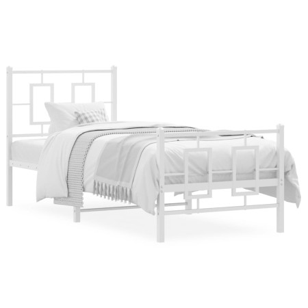 Estructura cama metal con cabecero y pie cama blanca 80x200 cm de vidaXL, Camas y somieres - Ref: Foro24-374299, Precio: 77,3...