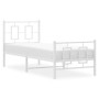 Estructura cama metal con cabecero y pie cama blanca 80x200 cm de vidaXL, Camas y somieres - Ref: Foro24-374299, Precio: 77,3...