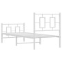 Estructura cama metal con cabecero y pie cama blanca 80x200 cm de vidaXL, Camas y somieres - Ref: Foro24-374299, Precio: 77,3...