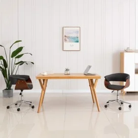 Silla de comedor giratoria de madera curvada y tela gris de vidaXL, Sillas de comedor - Ref: Foro24-287401, Precio: 152,42 €,...