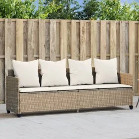 Tumbona con cojines ratán sintético beige de vidaXL, Tumbonas - Ref: Foro24-368348, Precio: 238,99 €, Descuento: %