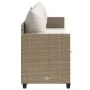 Tumbona con cojines ratán sintético beige by vidaXL, Loungers - Ref: Foro24-368348, Price: 238,99 €, Discount: %