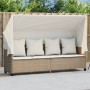 Tumbona con capota y cojines ratán sintético beige de vidaXL, Tumbonas - Ref: Foro24-368357, Precio: 271,66 €, Descuento: %