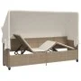 Tumbona con capota y cojines ratán sintético beige by vidaXL, Loungers - Ref: Foro24-368357, Price: 280,21 €, Discount: %