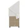 Tumbona con capota y cojines ratán sintético beige by vidaXL, Loungers - Ref: Foro24-368357, Price: 280,21 €, Discount: %