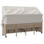 Tumbona con capota y cojines ratán sintético beige de vidaXL, Tumbonas - Ref: Foro24-368357, Precio: 271,66 €, Descuento: %