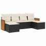 Set de sofás de jardín 6 piezas y cojines ratán sintético negro de vidaXL, Conjuntos de jardín - Ref: Foro24-3260299, Precio:...