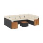 Set de sofás de jardín 10 pzas cojines ratán sintético negro de vidaXL, Conjuntos de jardín - Ref: Foro24-3260362, Precio: 60...