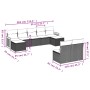 Set de sofás de jardín 8 piezas y cojines ratán sintético negro de vidaXL, Conjuntos de jardín - Ref: Foro24-3260453, Precio:...