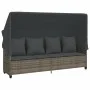 Tumbona con capota y cojines ratán sintético gris by vidaXL, Loungers - Ref: Foro24-368355, Price: 281,22 €, Discount: %