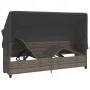 Tumbona con capota y cojines ratán sintético gris by vidaXL, Loungers - Ref: Foro24-368355, Price: 281,22 €, Discount: %