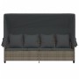 Tumbona con capota y cojines ratán sintético gris de vidaXL, Tumbonas - Ref: Foro24-368355, Precio: 269,98 €, Descuento: %