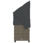 Tumbona con capota y cojines ratán sintético gris de vidaXL, Tumbonas - Ref: Foro24-368355, Precio: 269,98 €, Descuento: %