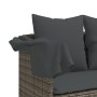 Tumbona con capota y cojines ratán sintético gris de vidaXL, Tumbonas - Ref: Foro24-368355, Precio: 269,98 €, Descuento: %
