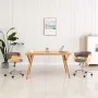 Swivel dining chair with curved wood and taupe gray fabric by vidaXL, dining chairs - Ref: Foro24-287402, Price: 155,38 €, Di...