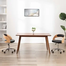 Silla de comedor giratoria madera curvada cuero sintético negro de vidaXL, Sillas de comedor - Ref: Foro24-287424, Precio: 14...