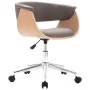 Swivel dining chair with curved wood and taupe gray fabric by vidaXL, dining chairs - Ref: Foro24-287402, Price: 155,38 €, Di...