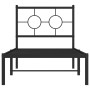 Estructura de cama con cabecero metal negro 80x200 cm de vidaXL, Camas y somieres - Ref: Foro24-376217, Precio: 67,59 €, Desc...