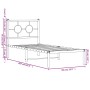Estructura de cama con cabecero metal negro 80x200 cm de vidaXL, Camas y somieres - Ref: Foro24-376217, Precio: 67,59 €, Desc...