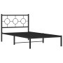 Estructura de cama con cabecero metal negro 100x190 cm de vidaXL, Camas y somieres - Ref: Foro24-376220, Precio: 69,27 €, Des...