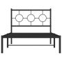 Estructura de cama con cabecero metal negro 100x190 cm de vidaXL, Camas y somieres - Ref: Foro24-376220, Precio: 69,27 €, Des...