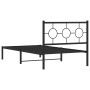 Estructura de cama con cabecero metal negro 100x190 cm de vidaXL, Camas y somieres - Ref: Foro24-376220, Precio: 69,27 €, Des...