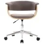 Swivel dining chair with curved wood and taupe gray fabric by vidaXL, dining chairs - Ref: Foro24-287402, Price: 155,38 €, Di...