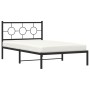 Estructura de cama con cabecero metal negro 107x203 cm de vidaXL, Camas y somieres - Ref: Foro24-376222, Precio: 77,44 €, Des...