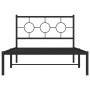 Estructura de cama con cabecero metal negro 107x203 cm de vidaXL, Camas y somieres - Ref: Foro24-376222, Precio: 77,44 €, Des...