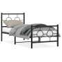 Estructura de cama con cabecero y estribo metal negro 75x190 cm de vidaXL, Camas y somieres - Ref: Foro24-376234, Precio: 67,...