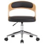Silla de comedor giratoria madera curvada cuero sintético negro de vidaXL, Sillas de comedor - Ref: Foro24-287424, Precio: 14...