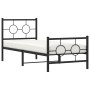 Estructura de cama con cabecero y estribo metal negro 75x190 cm de vidaXL, Camas y somieres - Ref: Foro24-376234, Precio: 67,...