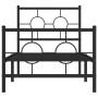 Estructura de cama con cabecero y estribo metal negro 75x190 cm de vidaXL, Camas y somieres - Ref: Foro24-376234, Precio: 67,...