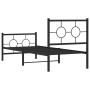 Estructura de cama con cabecero y estribo metal negro 75x190 cm de vidaXL, Camas y somieres - Ref: Foro24-376234, Precio: 67,...