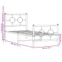 Estructura de cama con cabecero y estribo metal negro 75x190 cm de vidaXL, Camas y somieres - Ref: Foro24-376234, Precio: 67,...