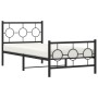 Estructura de cama con cabecero y estribo metal negro 90x190 cm de vidaXL, Camas y somieres - Ref: Foro24-376236, Precio: 76,...