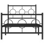 Estructura de cama con cabecero y estribo metal negro 90x190 cm de vidaXL, Camas y somieres - Ref: Foro24-376236, Precio: 76,...